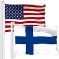 thumbnail image 1 of G128 USA American Flag & Finland Finnish Flag 3x5FT Printed 150D Polyester, 1 of 9