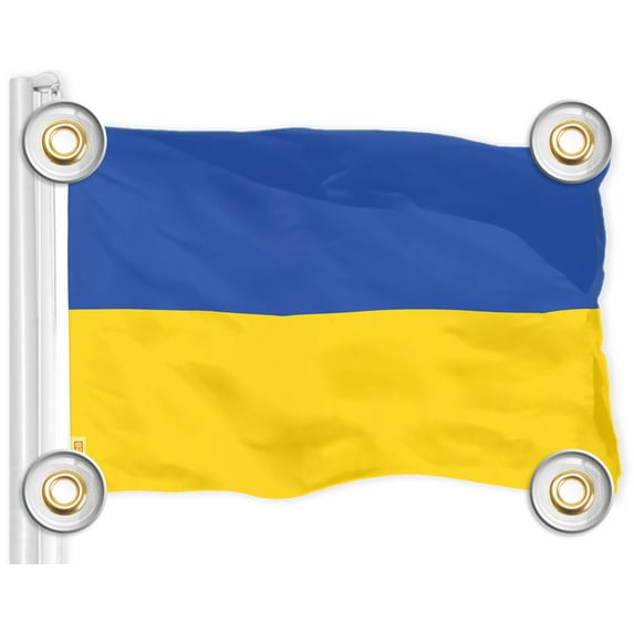 G128 Ukraine Ukrainian Flag | 3x5Ft | LiteWeave Pro Series Printed 150D Polyester, 4 Corner Brass Grommets | Country Flag, Vibrant Colors, Perfect For Balcony, More Durable Than 100D 75D Polyester