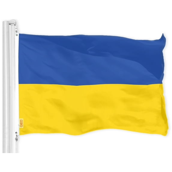 G128 Ukraine Ukrainian Flag | 4x6 Ft | LiteWeave Pro Series Printed 150D Polyester | Country Flag, Indoor/Outdoor, Vibrant Colors, Brass Grommets, Thicker and More Durable Than 100D 75D Polyester