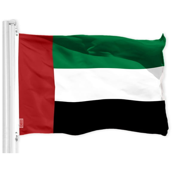 G128 United Arab Emirates Emirati Flag | 3x5 feet | Printed 150D - Indoor/Outdoor, Vibrant Colors, Brass Grommets, Quality Polyester, Much Thicker More Durable Than 100D 75D Polyester