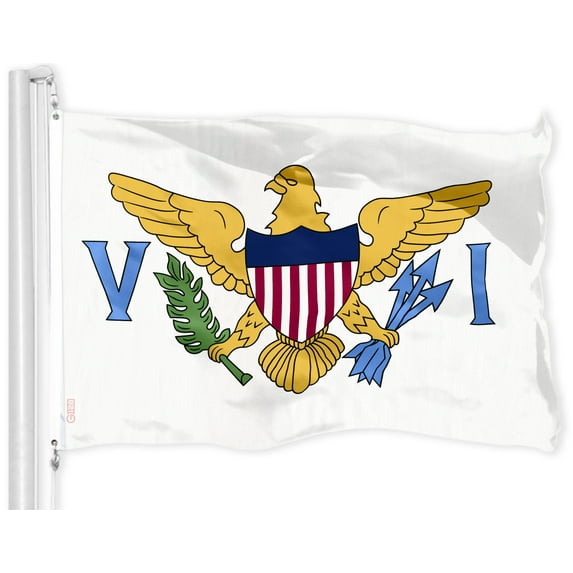 G128 – Virgin Islands Flag | 3x5 feet | Printed 150D – Indoor/Outdoor, Vibrant Colors, Brass Grommets, Quality Polyester, Much Thicker More Durable Than 100D 75D Polyester