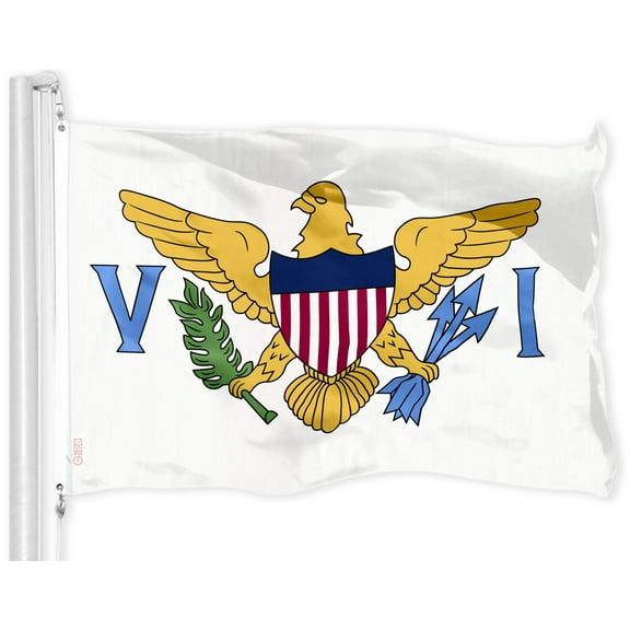G128 Virgin Islands Flag | 3x5 feet | Printed 150D Indoor/Outdoor, Vibrant Colors, Brass Grommets, Quality Polyester, Much Thicker More Durable Than 100D 75D Polyester