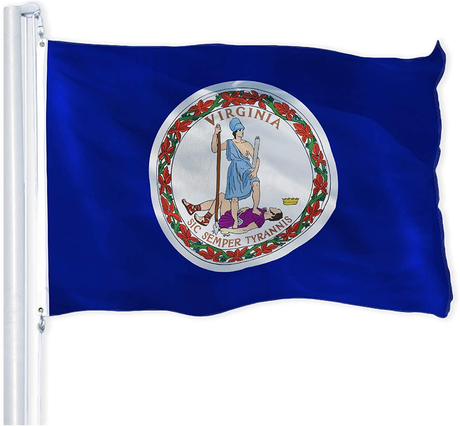 Virginia State Flag 3x5 Ft Blue Polyester with Brass Grommets