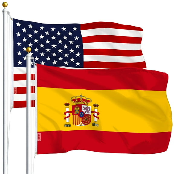 G128 - Wholesale LOT 3'x5' USA AMERICAN & 3'x5' Spanish flag the Spain National Flag