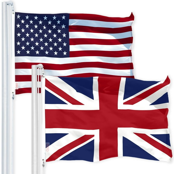 G128 - Wholesale LOT 3'x5' USA America Flag 150D Polyester & 3'x5' British Union United Kingdom Flag