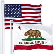 G128 - Wholesale LOT 3x5 USA America Flag 150D Polyester & 3x5 California State Flag 150D