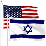 G128 3x5 FT USA American And Israel Flag 2-Pack | 100% Polyester | Double-Sided