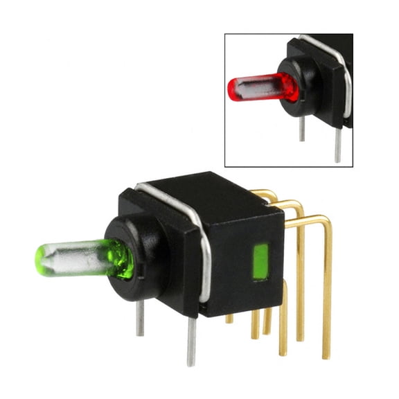 G12JHCF Switch Toggle ON None ON SPDT Lighted Lever PC Pins 0.1A 28VAC 28VDC 0.4VA PC Mount with Bracket