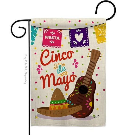 G135044-BO Fiesta Cinco de Mayo Summertime 13 x 18.5 in. Double-Sided Decorative Vertical Garden Flags for House Decoration Banner Yard Gift