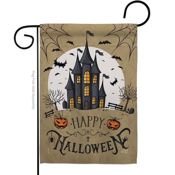 G135126-BO 13 x 18.5 in. Halloween Castle Garden Flag with Fall Double-Sided Decorative Vertical Flags House Decoration Banner Yard Gift