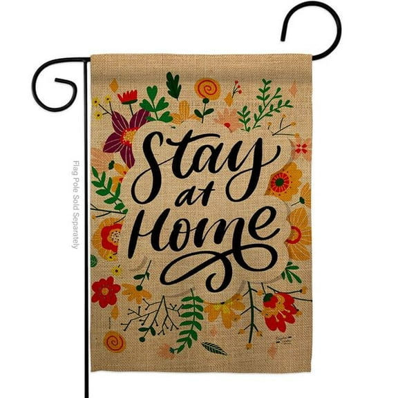 G135197-BO 13 x 18.5 in. Stay At Home Sweet Life Expression Double-Sided Decorative Vertical Garden Flags - House Decoration Banner Yard Gift