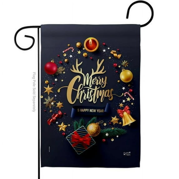 G135286-BO 13 x 18.5 in. Christmas & New Year Garden Flag with Winter Double-Sided Decorative Vertical Flags House Decoration Banner Yard Gift