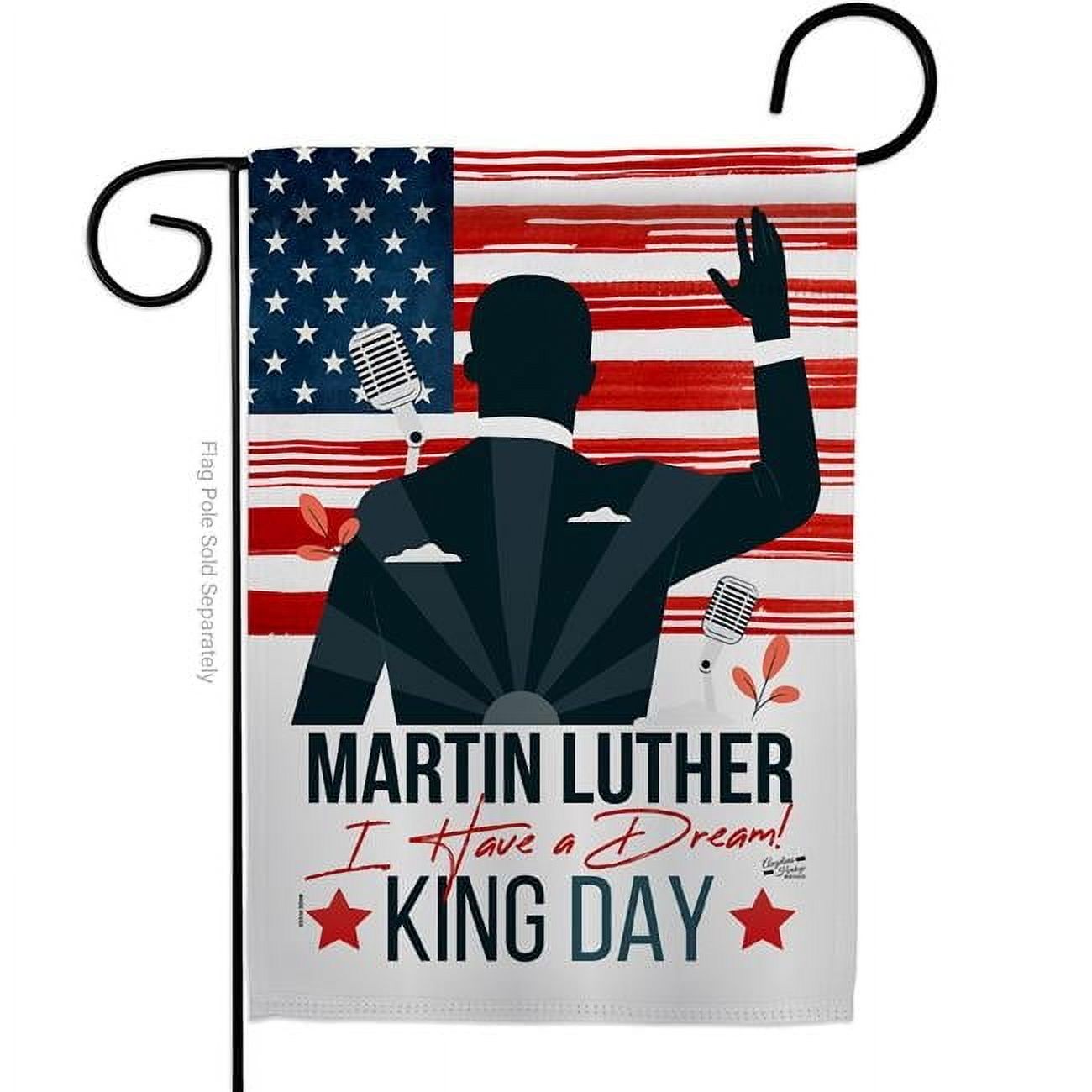G135381-BO 13 x 18.5 in. Martin Luther King Day Black History Double-Sided Decorative Vertical Garden Flags - House Decoration Banner Yard Gift