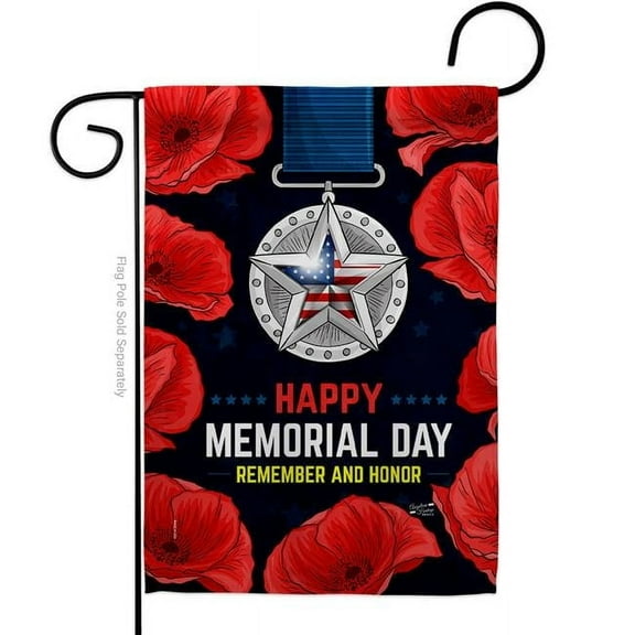 G135497-BO 13 x 18.5 in. Honor Our Hero American Memorial Day Vertical Garden Flag with Double-Sided House Decoration Banner Yard Gift
