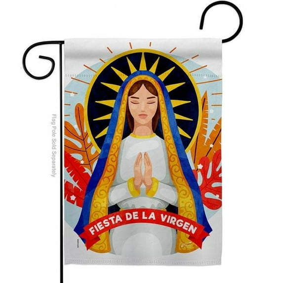 G135521-BO Fiesta De La Virgen Religious Faith Double-Sided Decorative Garden Flag, Multi Color