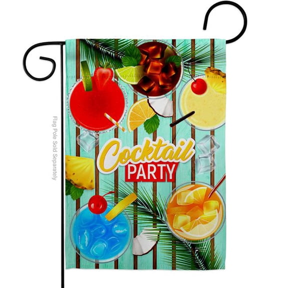 G135529-BO Cocktail Party Beverages 13 x 18.5 in. Double-Sided Decorative Vertical Garden Flags for House Decoration Banner Yard Gift