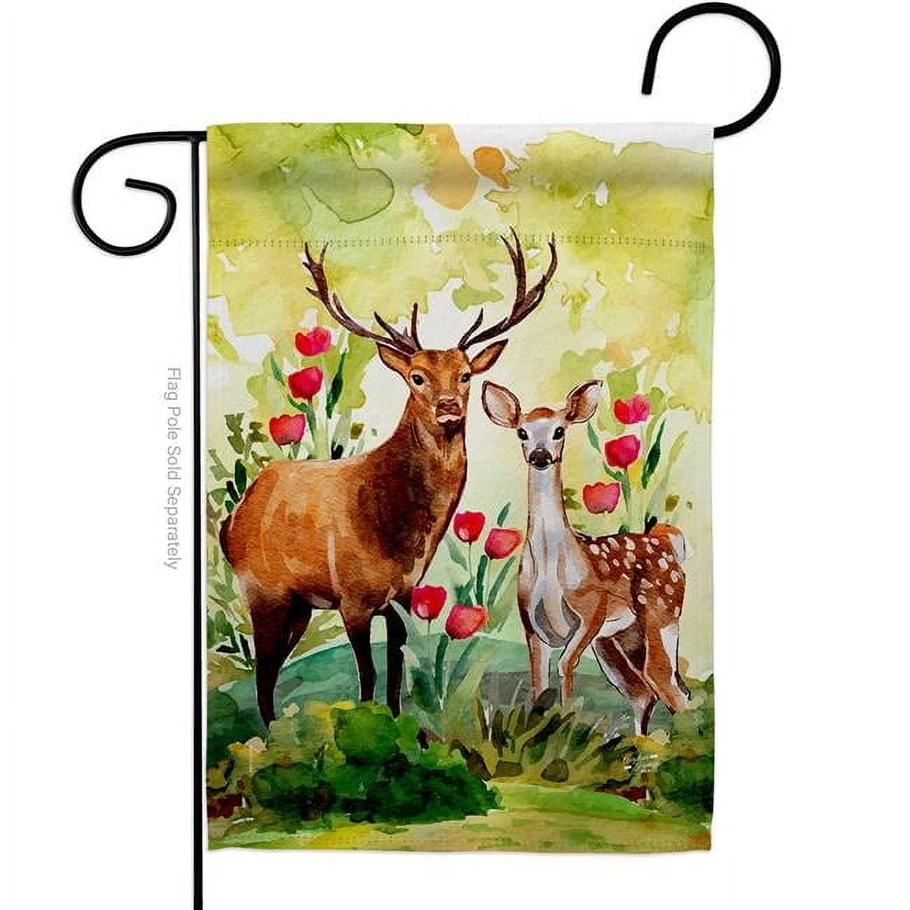 Wildlife Deer Double-Sided Vertical Garden Flag 13 x 18.5 Inch