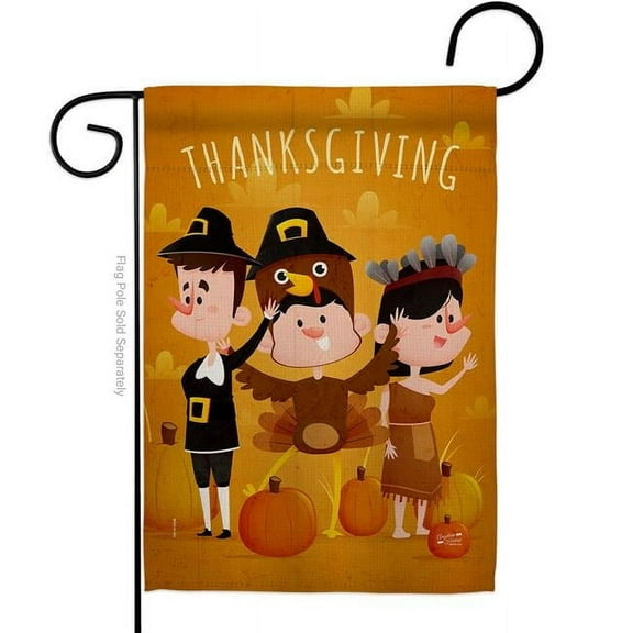 G135604-BO 13 x 18.5 in. Pilgrims Thanksgiving Garden Flag with Fall Double-Sided Decorative Vertical Flags House Decoration Banner Yard Gift