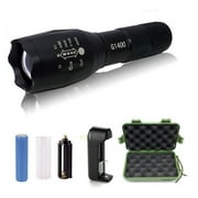 G1400 Military Tactical Flashlight 5 Modes Zoomable Adjustable Focus - Ultra Bright LED Tactical Flashlight - Full Kit Black