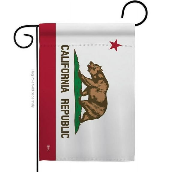 G142505-BO 13 x 18.5 in. California American State Garden Flag with Double-Sided Horizontal House Decoration Banner Yard Gift