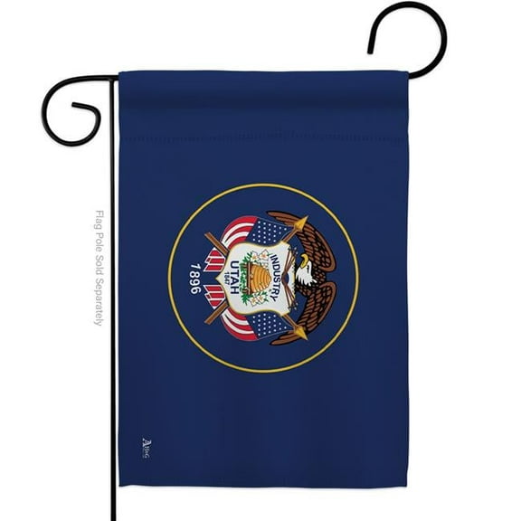 G142545-BO 13 x 18.5 in. Utah American State Garden Flag with Double-Sided Horizontal House Decoration Banner Yard Gift