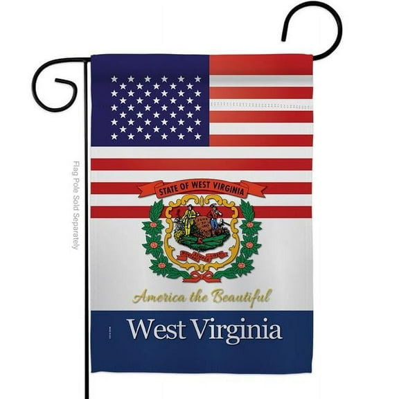 G142600-BO 13 x 18.5 in. USA West Virginia American State Vertical Garden Flag with Double-Sided House Decoration Banner Yard Gift