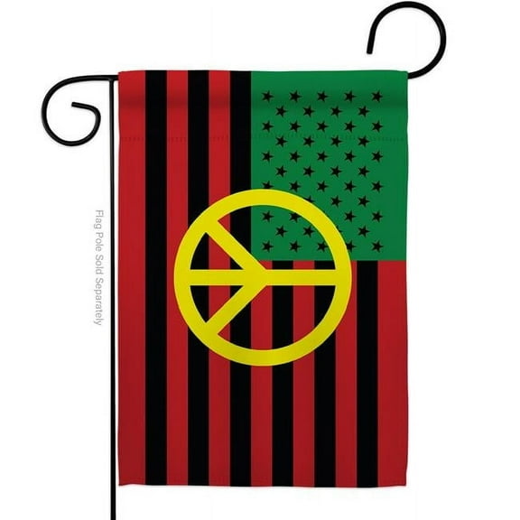G142728-BO 13 x 18.5 in. African American Peace Black History Juneteenth Double-Sided Decorative Horizontal Garden Flags - House Decoration Banner Yard Gift