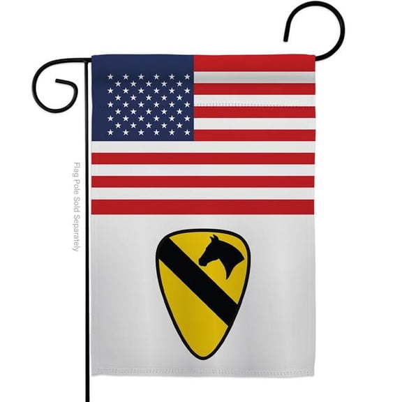 G142739-BO 13 x 18.5 in. US 1st Cavalry Garden Flag with Armed Forces Army Double-Sided Decorative Vertical Flags House Decoration Banner Yard Gift