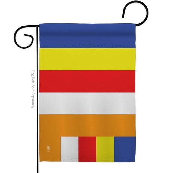 G142818-BO Buddhist Religious Faith Double-Sided Decorative Garden Flag, Multi Color
