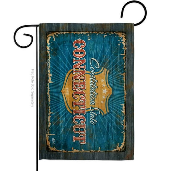 G142951-BO 13 x 18.5 in. Connecticut Vintage American State Garden Flag with Double-Sided Horizontal House Decoration Banner Yard Gift