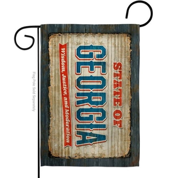 G142955-BO 13 x 18.5 in. Georgia Vintage American State Garden Flag with Double-Sided Horizontal House Decoration Banner Yard Gift