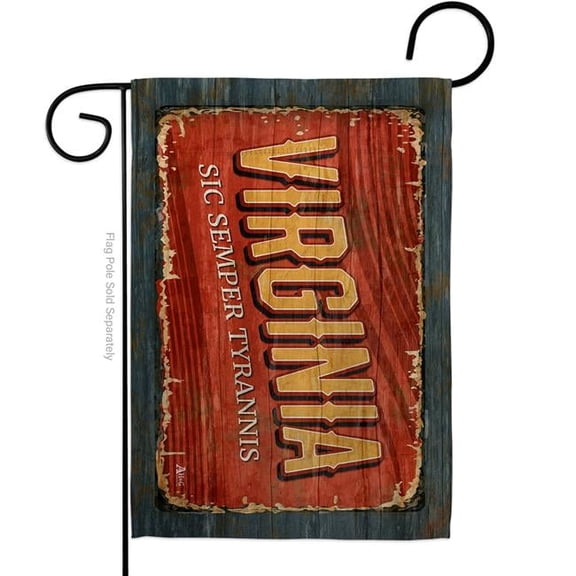 G142991-BO 13 x 18.5 in. Virginia Vintage American State Garden Flag with Double-Sided Horizontal House Decoration Banner Yard Gift