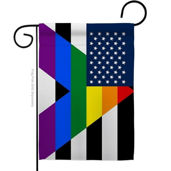 G149663-BO US Straight Allies for Equality Support Pride 13 x 18.5 in. Double-Sided Decorative Horizontal Garden Flags for House Decoration Banner Yard Gift