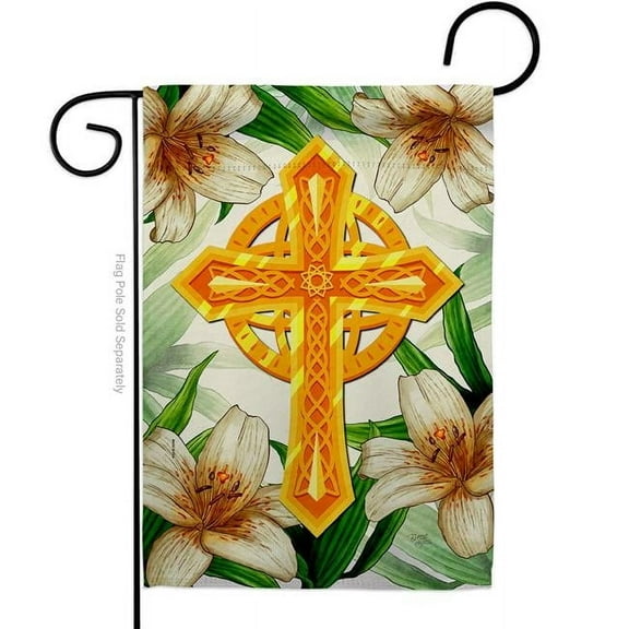 G153090-BO Cross Religious Faith Double-Sided Decorative Garden Flag, Multi Color