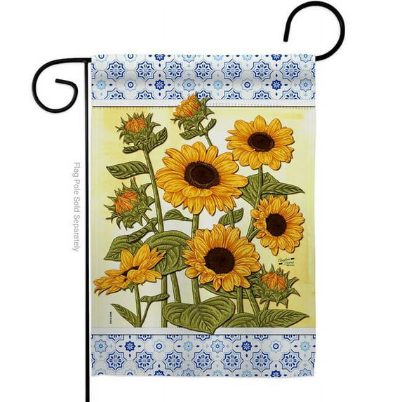 G154109-BO Sunflowers Floral Double-Sided Decorative Garden Flag, Multi Color