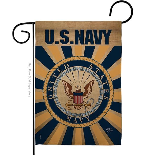 G158394-BO 13 x 18.5 in. Navy Garden Flag with Armed Forces Double-Sided Decorative Vertical Flags House Decoration Banner Yard Gift