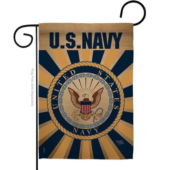 G158394-BO 13 x 18.5 in. Navy Garden Flag with Armed Forces Double-Sided Decorative Vertical Flags House Decoration Banner Yard Gift