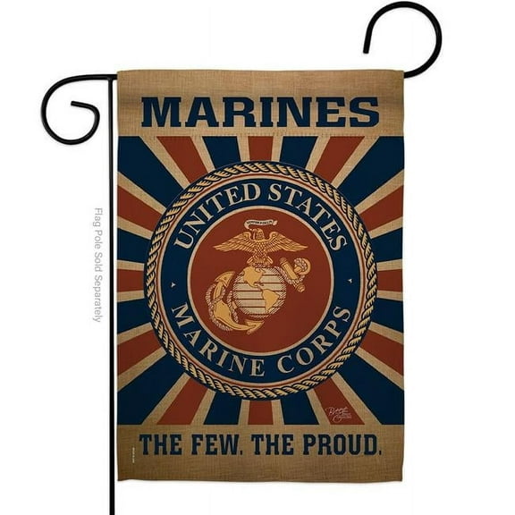 G158398-BO 13 x 18.5 in. Marine Corps Garden Flag with Armed Forces Double-Sided Decorative Vertical Flags House Decoration Banner Yard Gift