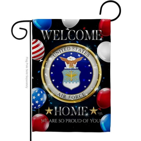G158625-BO 13 x 18.5 in. Welcome Home Air Force Garden Flag with Armed Forces Double-Sided Decorative Vertical Flags House Decoration Banner Yard Gift