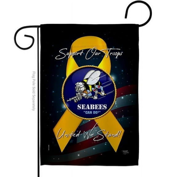 G158652-BO 13 x 18.5 in. Support Seabees Garden Flag with Armed Forces Navy Double-Sided Decorative Vertical Flags House Decoration Banner Yard Gift