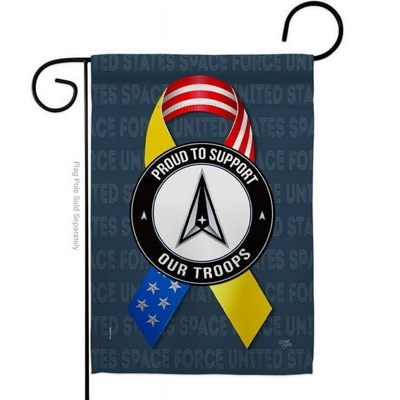 G158655-BO 13 x 18.5 in. Support Space Force Troops Garden Flag with Armed Forces Double-Sided Decorative Vertical Flags House Decoration Banner Yard Gift