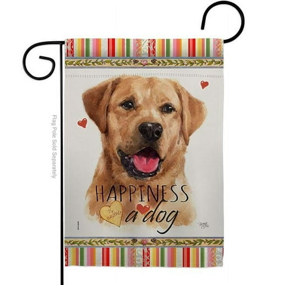 G160261-BO Golden Labrador Retriever Happiness Animals Dog 13 x 18.5 in. Double-Sided Decorative Vertical Garden Flags for House Decoration Banner Yard Gift