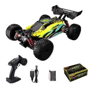 G162 1/16 Scale Brushed RC Truck 4WD High Speed Off Road Car Vehicle With 2.4GHz Remote Control Hobby Grade Vehicle For Trail Dirt And Grass Driving Yellow / Brushed