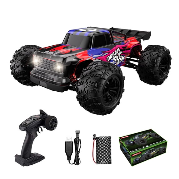 G162 RC Rock Crawler Car 1/16 Scale 4WD Off Road Vehicle With Stepless Speed Control 2.4GHz Long Range Control Hobby Outdoor For Trails Grass And Rocks( Purple / Brushless )