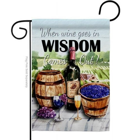 G167064-BO Wine in Wisdom Beverages 13 x 18.5 in. Double-Sided Decorative Vertical Garden Flags for House Decoration Banner Yard Gift