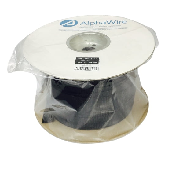 G17013/4 BK003 Sleeving, PPS, 1-3/4IN, 1.25IN (Min.), 2.5IN (Max.), Black, 250FT