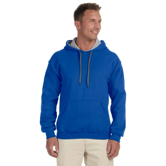 G185C Heavy Blend Contrast Hoodie -Royal/Sport Grey-Small