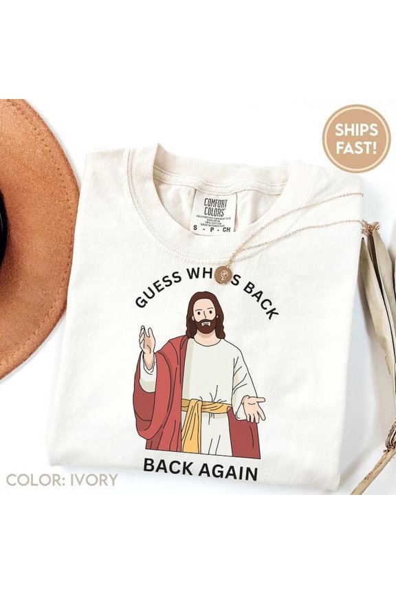 G1UESS Wh1o's Back Again S1Hirt, Funny Easter Jesus T-S1HirT1S, A1dulT1S WoM1en M1en Ladies B1aby, T1S1Hirt, Matching, CH1Ristian C1AtH1olic D262