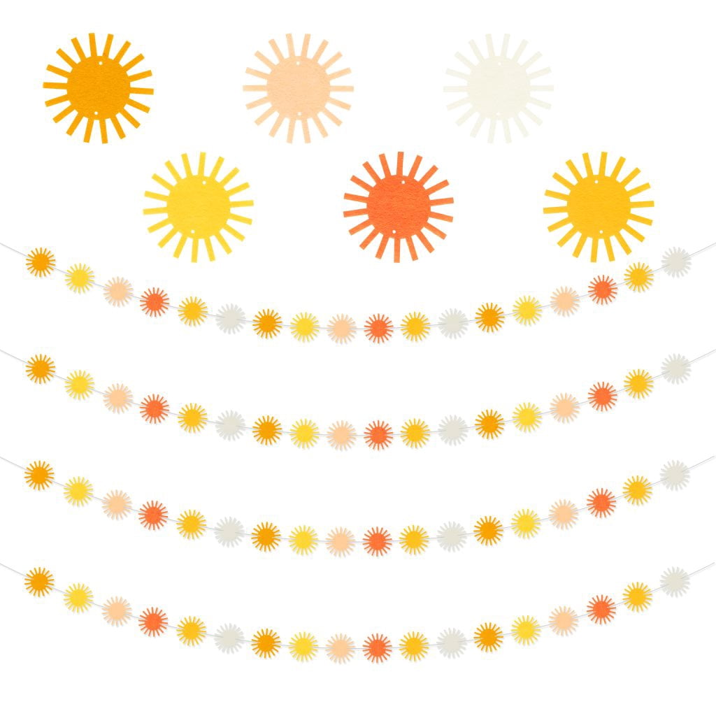 G1ngtar Boho Sun Garland Felt Artificial First Trip Around The Sun ...