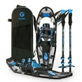 thumbnail image 1 of G2 21Inches Light Weight Snowshoes, with Special EVA Padded Ratchet Binding, Heel Lift, Toe Box, Flexible Pivot Bar, Durable Back Strap, Set with Trekking Poles(Blue), 1 of 7